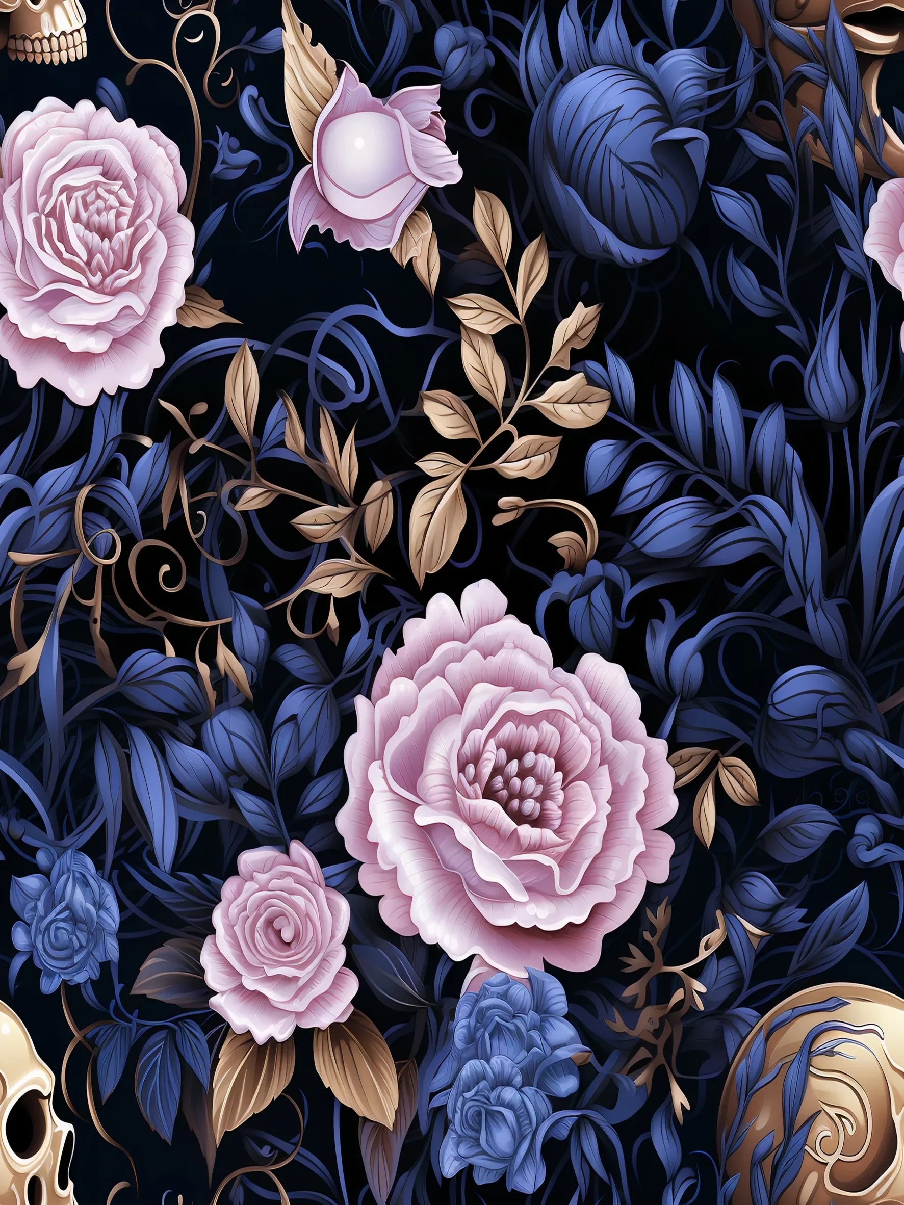 Retro Dark Roses Unframed Canvas Art Print Unframed Wall Poster For Living Room Bedroom Home Decor And Nice Gifts
