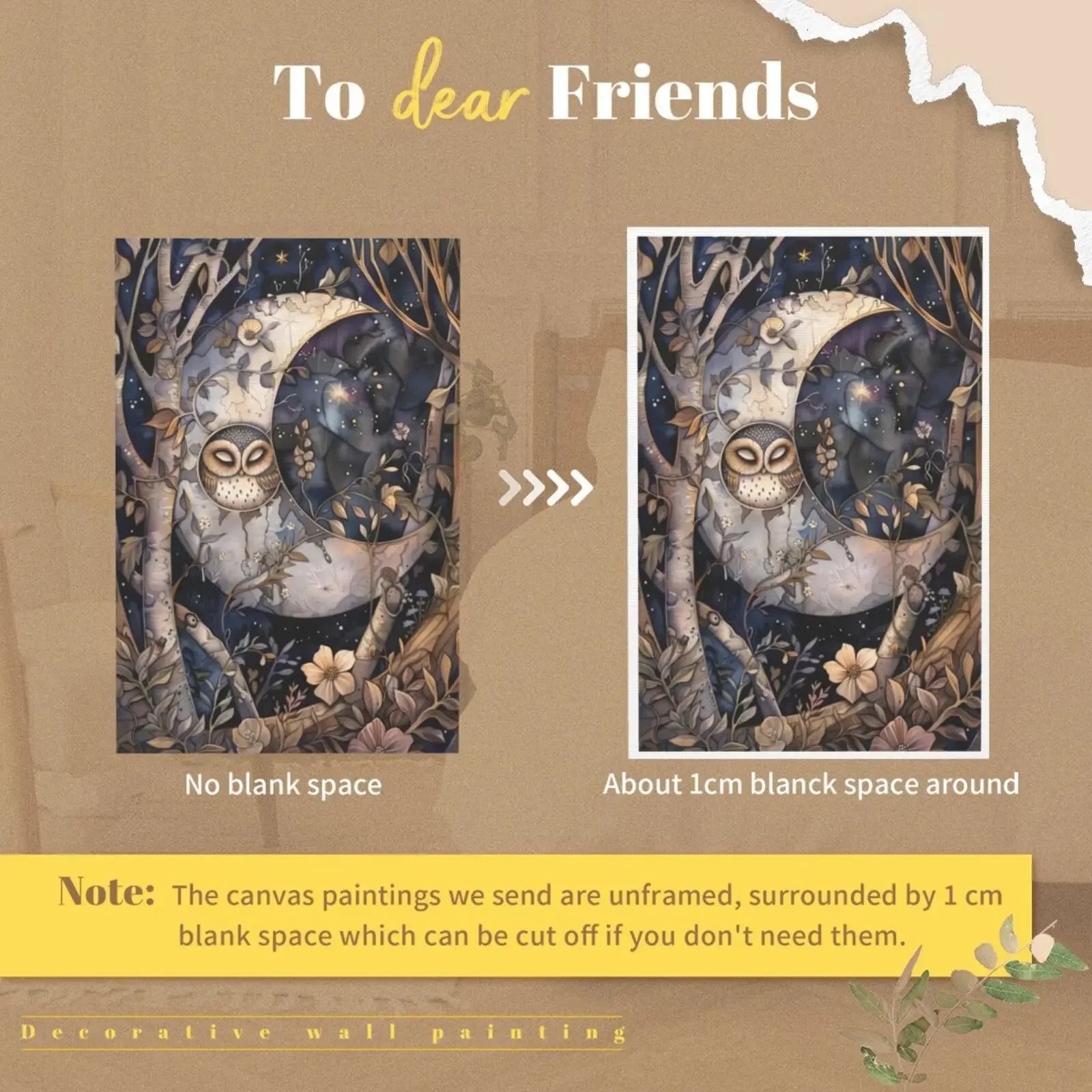 Moon Animals Unframed Canvas Art Poster Chic Wall Decor for Home Living Room Bedroom & Perfect Present