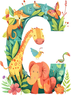 Wall Art Canvas Unframed Print Cute Animal Alphabet Poster For Home Living Room Bedroom Decoration Gifts