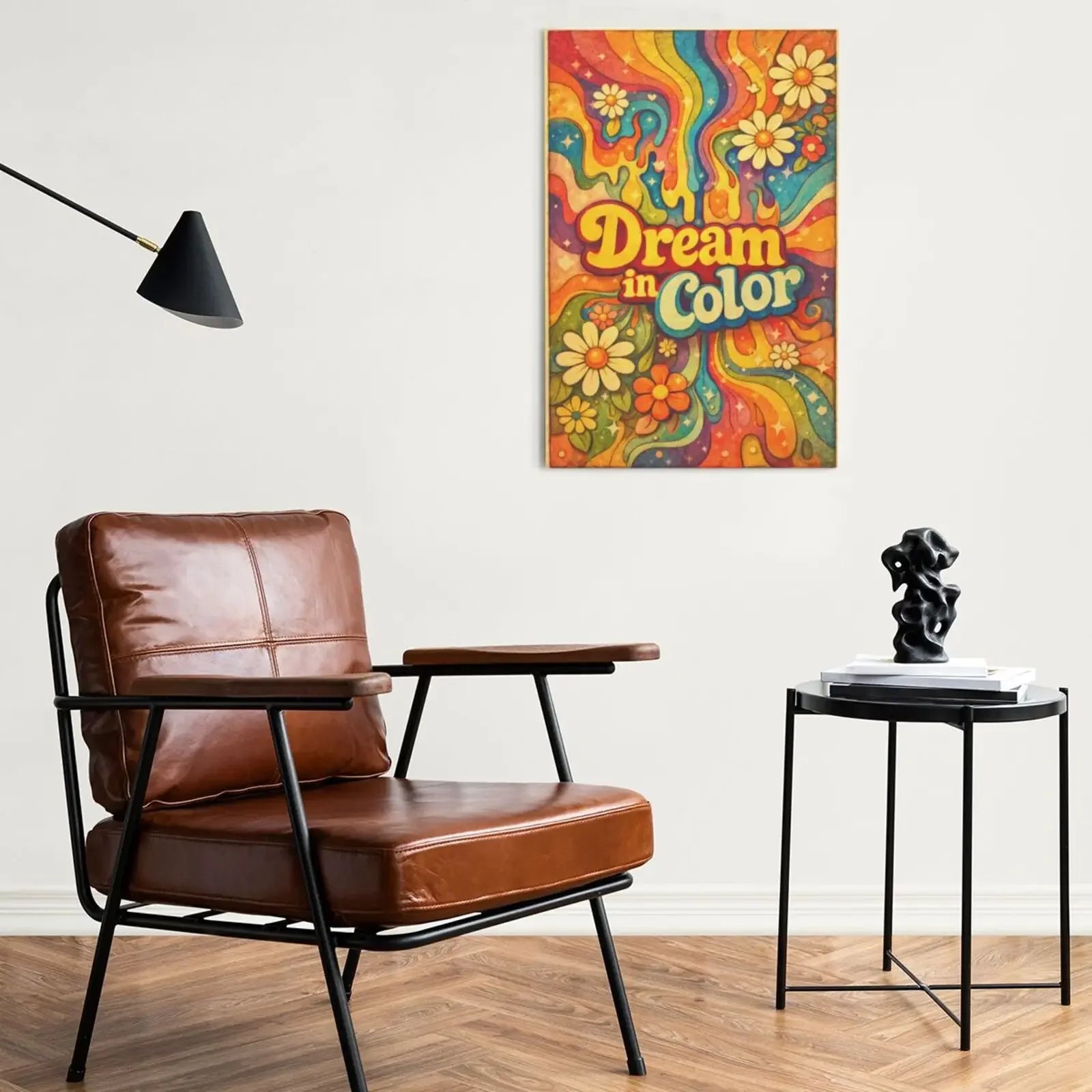 Groovy 70s Hippie Art Unframed Canvas Print Poster Wall Decor for Home Bedroom Living Room & Wonderful Present