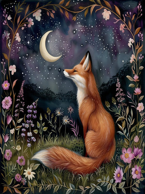 Unframed Wall Art Decor Poster Retro Animals of the Magic Woodlands Canvas Print For Living Room Bedroom Home Decor Gift