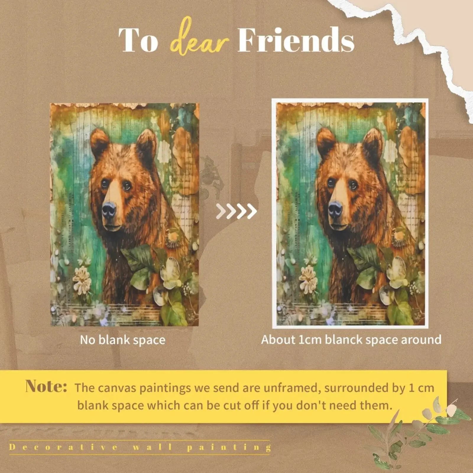 Forest Animals Art Unframed Canvas Print Wall Poster Stylish Home Decoration for Living Room Bedroom & Fine Gift