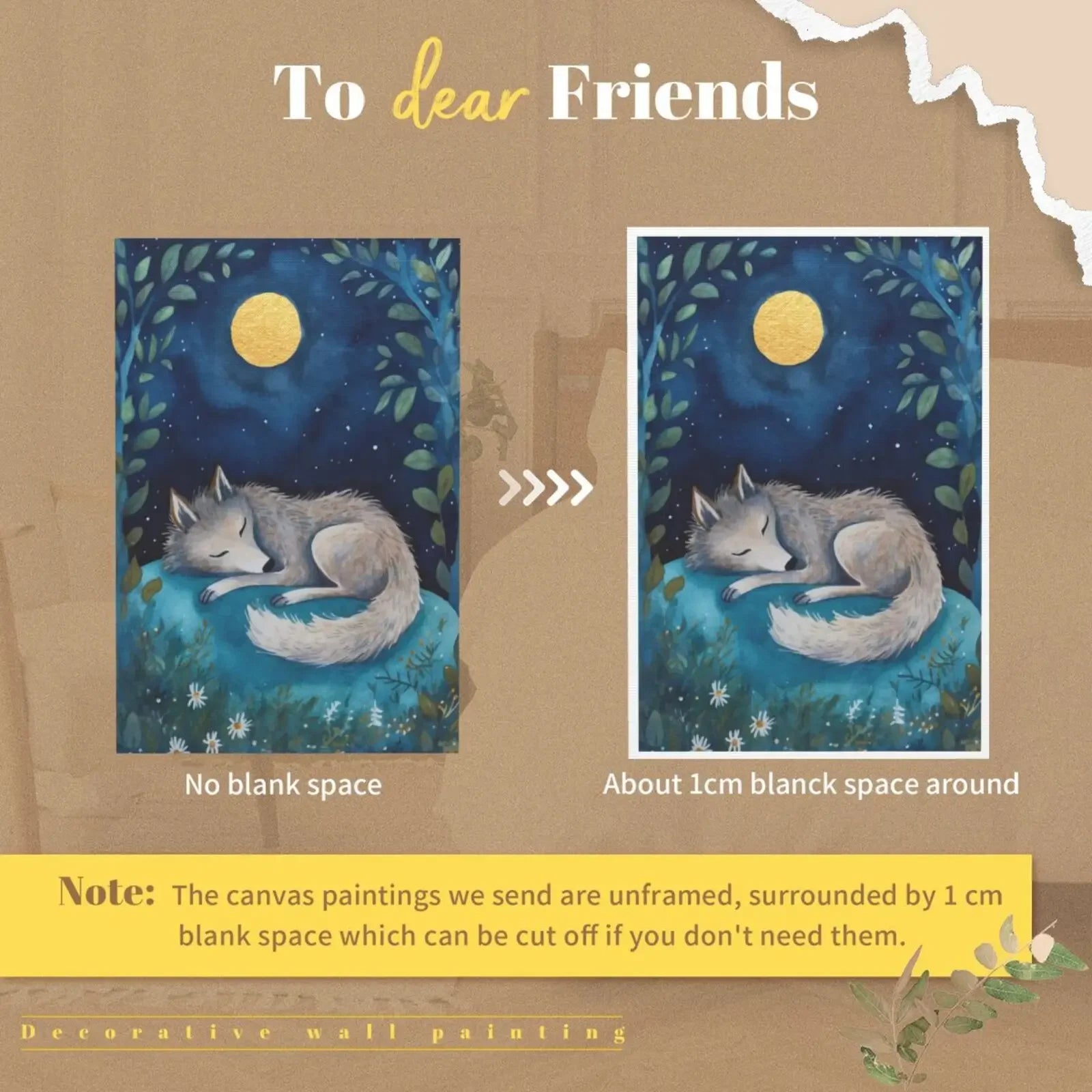 Animals Sleeping Unframed Canvas Print Wall Art Poster For Living Room Bedroom Home Decoration Gifts