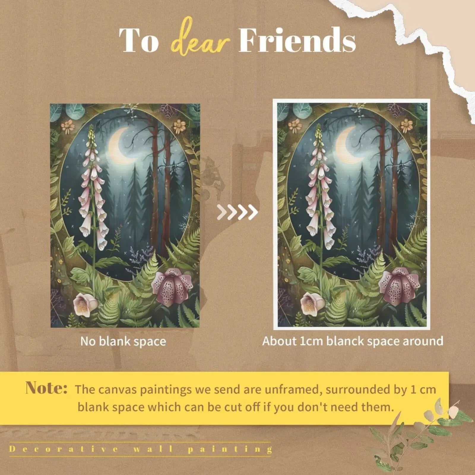 Forest Flowers Art Print Unframed Canvas Wall Poster Home Decoration for Living Room Bedroom & Nice Gift Idea