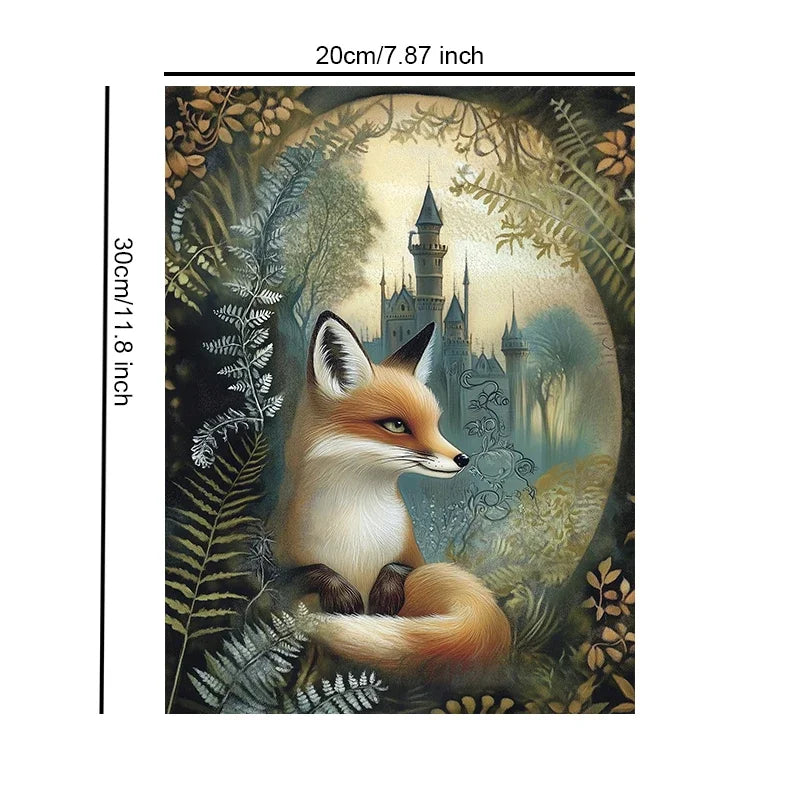Fox & Fern Unframed Canvas Art Print Poster Warm Wall Decor for Living Room Bedroom & Beautiful Present