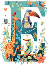 Wall Art Canvas Unframed Print Cute Animal Alphabet Poster For Home Living Room Bedroom Decoration Gifts