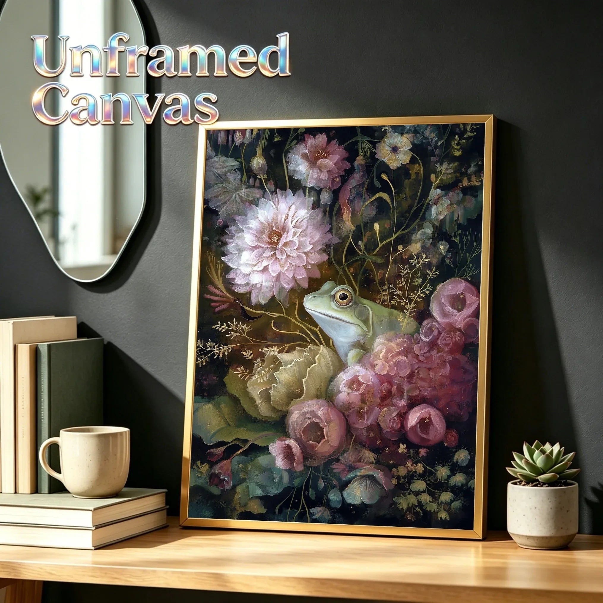 Flowers & Animals Print Unframed Canvas Art Poster Modern Wall Decor for Bedroom Living Room & Wonderful Gift Choice