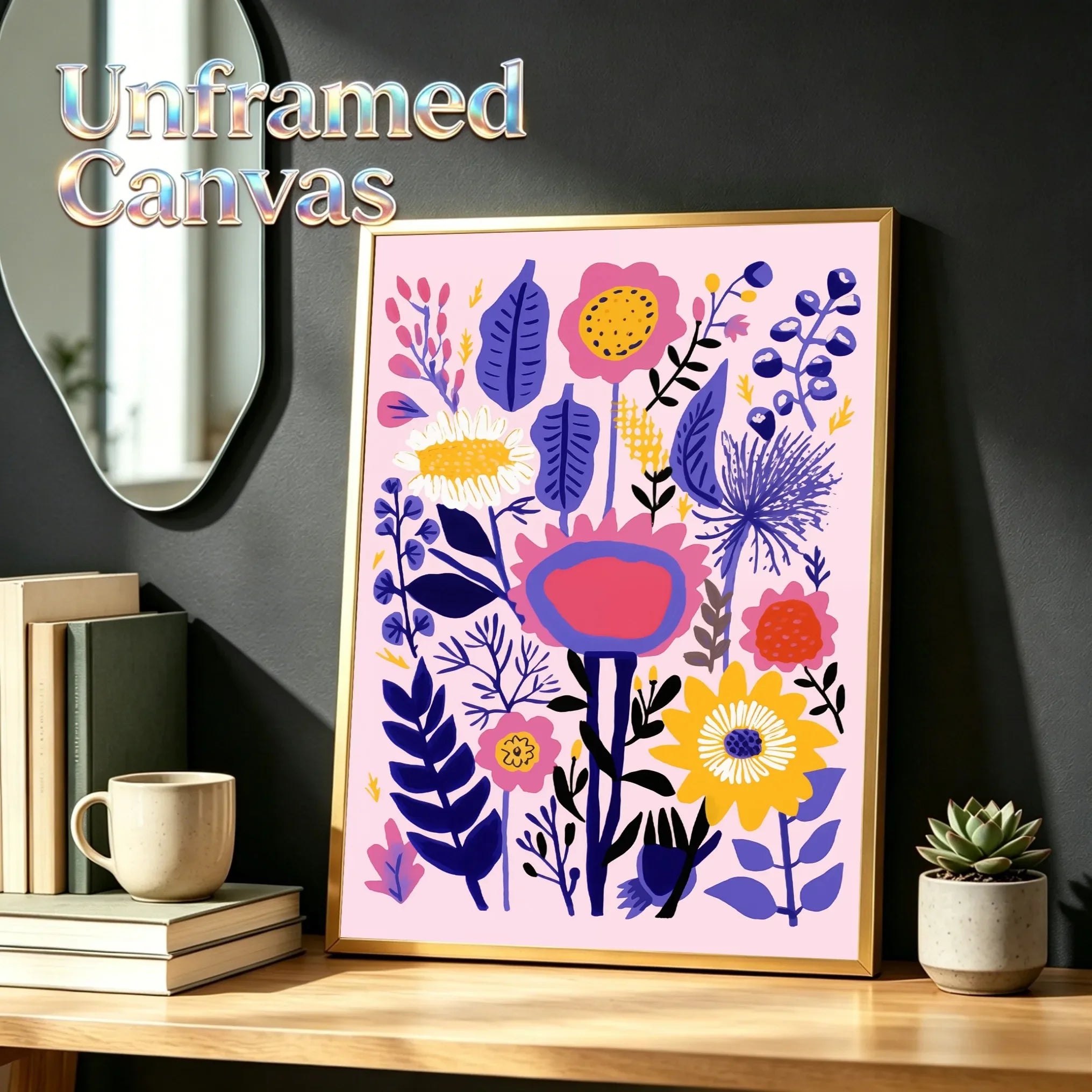 Unframed Canvas Garden Flower Print Art Poster Creative Wall Art for Home Living Room Bedroom Decor and Beautiful Gift Option