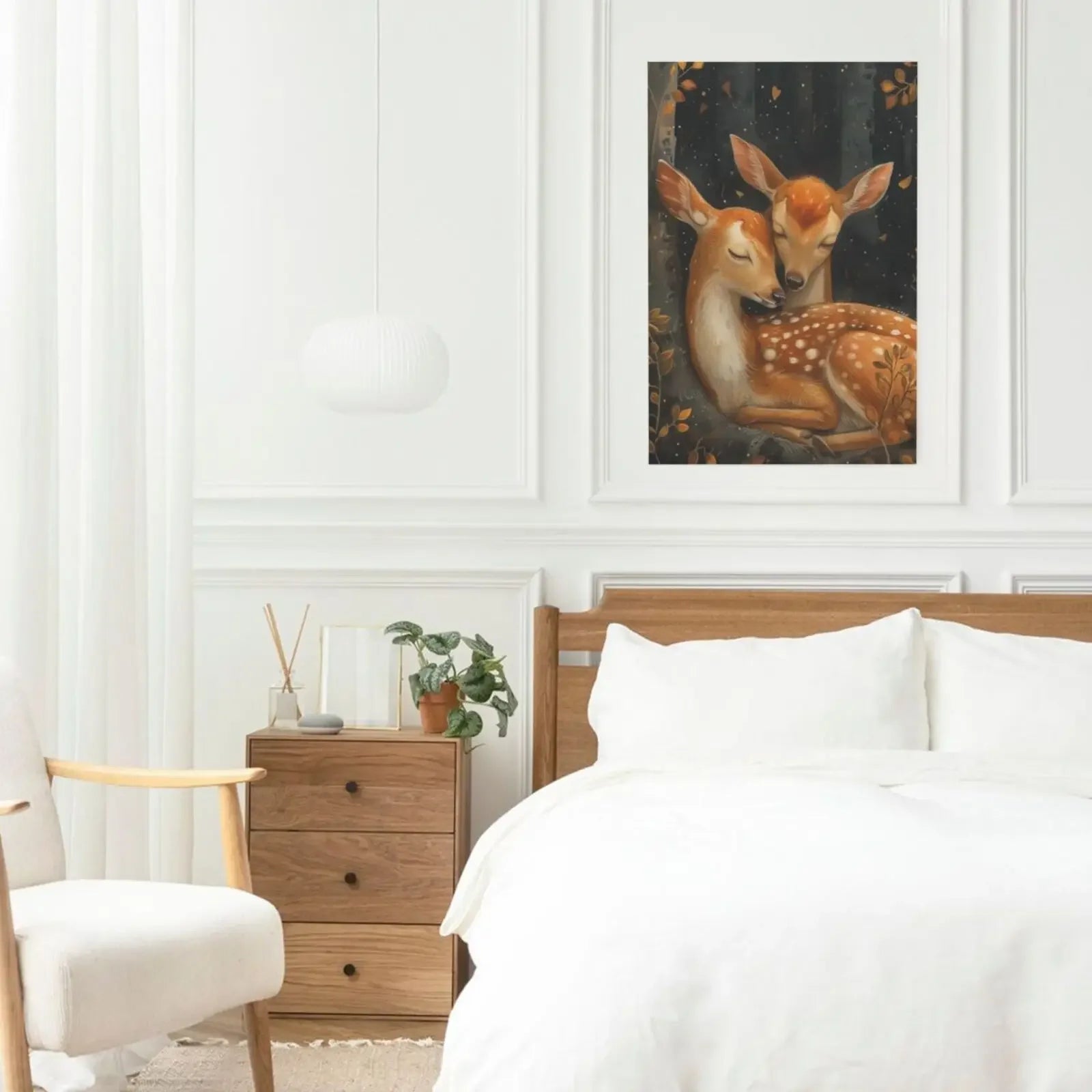 Unframed Canvas Wall Art Decor Cuddling Animals Print Poster For Living Room Bedroom Home Decoration