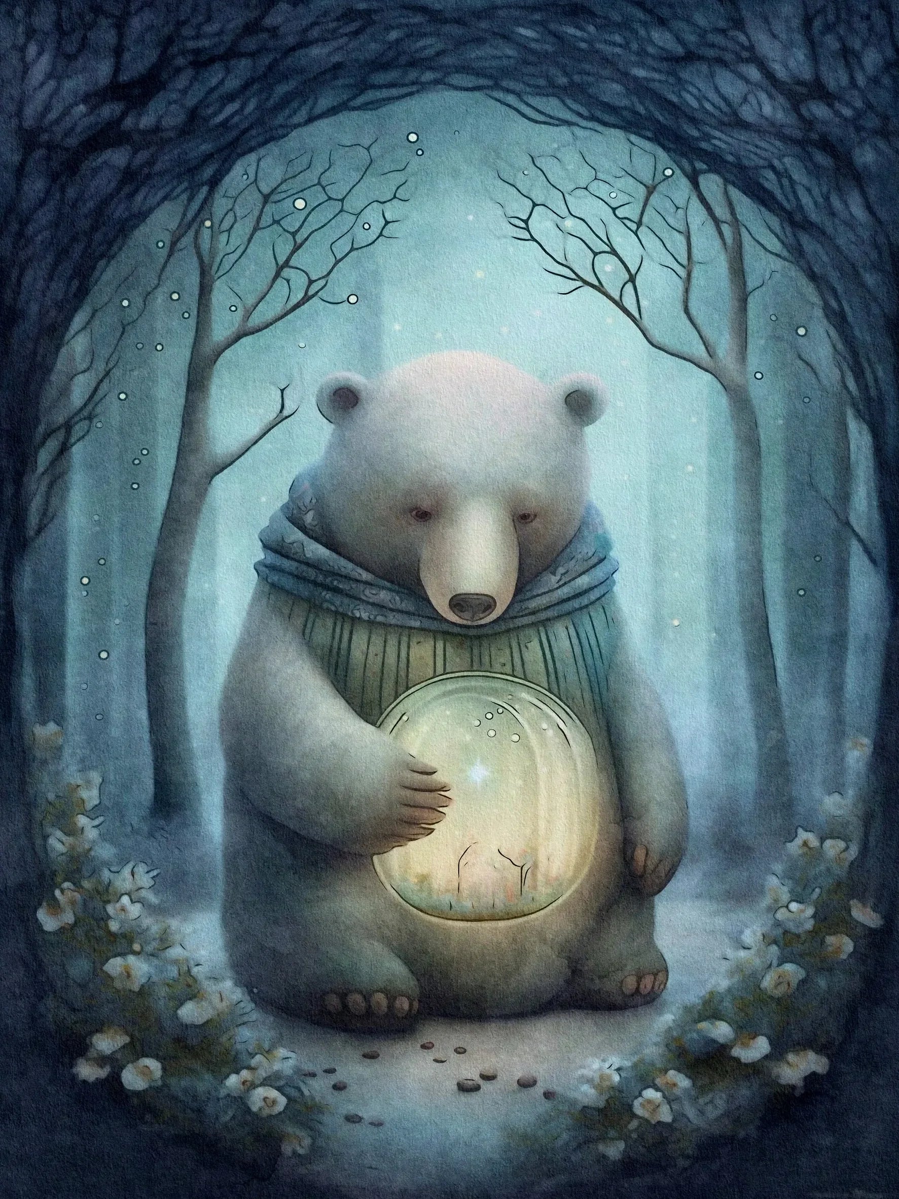 Mystical Forest Wall Art Unframed Canvas Print Poster Warm Home Decoration for Bedroom Living Room & Wonderful Present