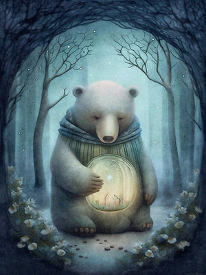 Mystical Forest Wall Art Unframed Canvas Print Poster Warm Home Decoration for Bedroom Living Room & Wonderful Present