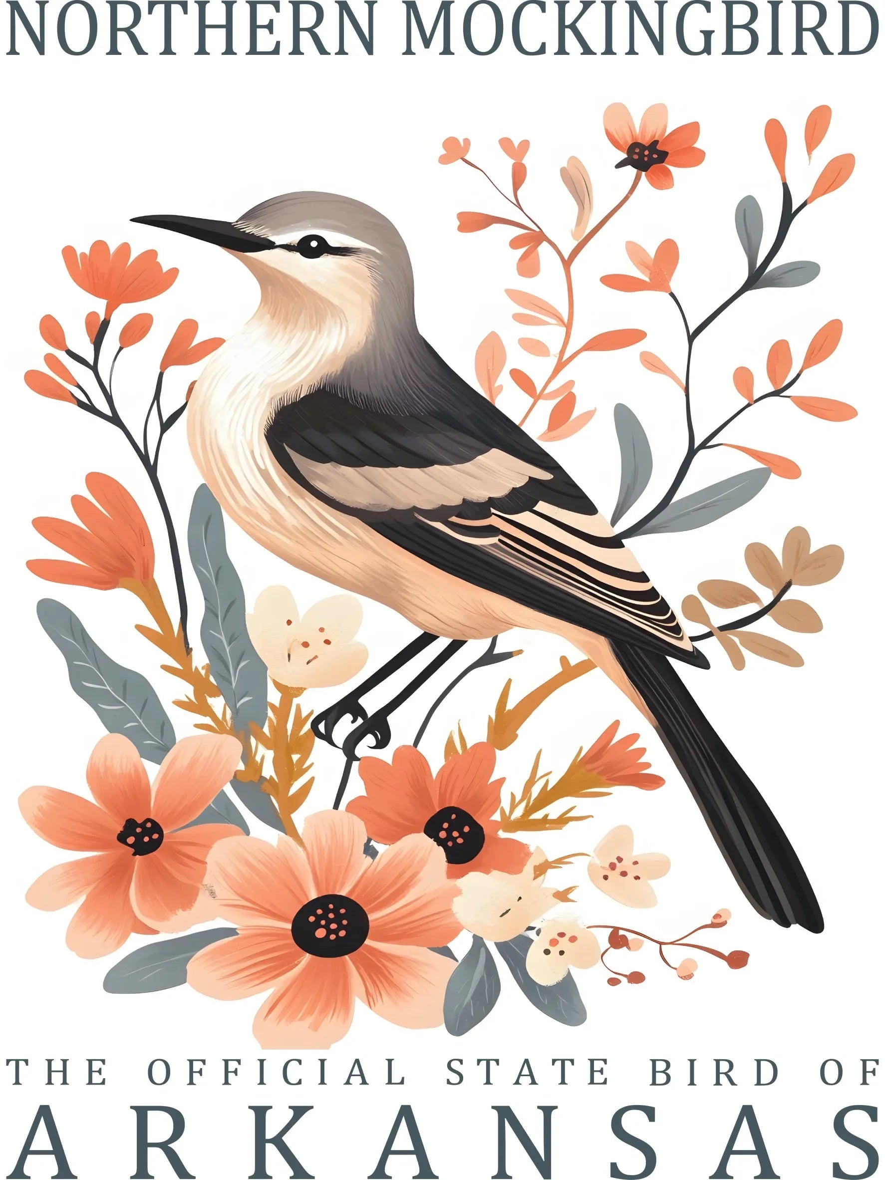 US State Birds Unframed Canvas Wall Art Poster Cozy Home Decor for Bedroom Living Room & Thoughtful Gift