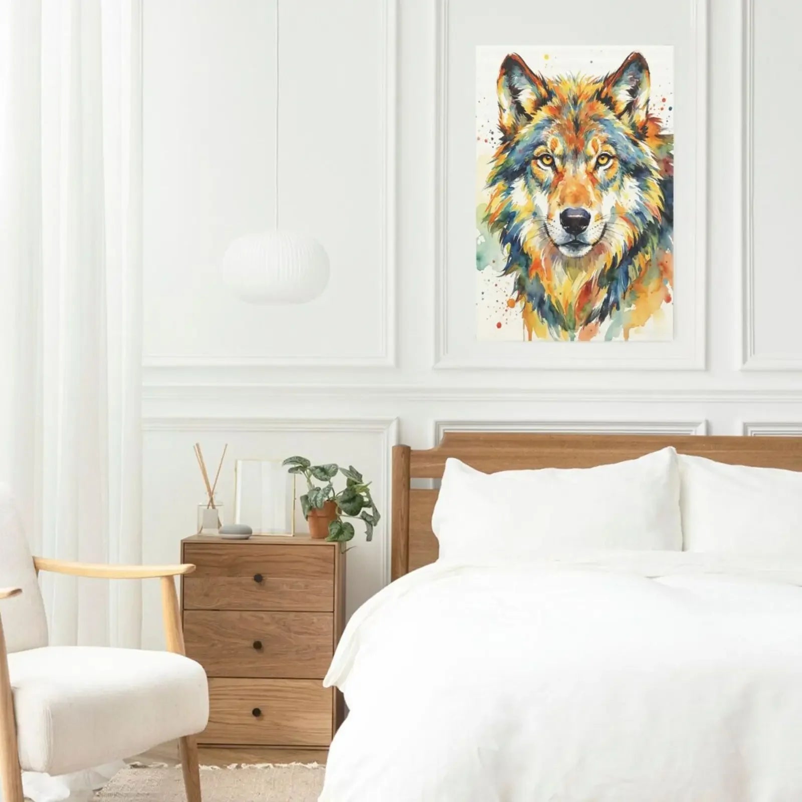 Watercolor Animal Series Unframed Canvas Print Poster Art Wall Decor for Home Bedroom Living Room & Wonderful Gift