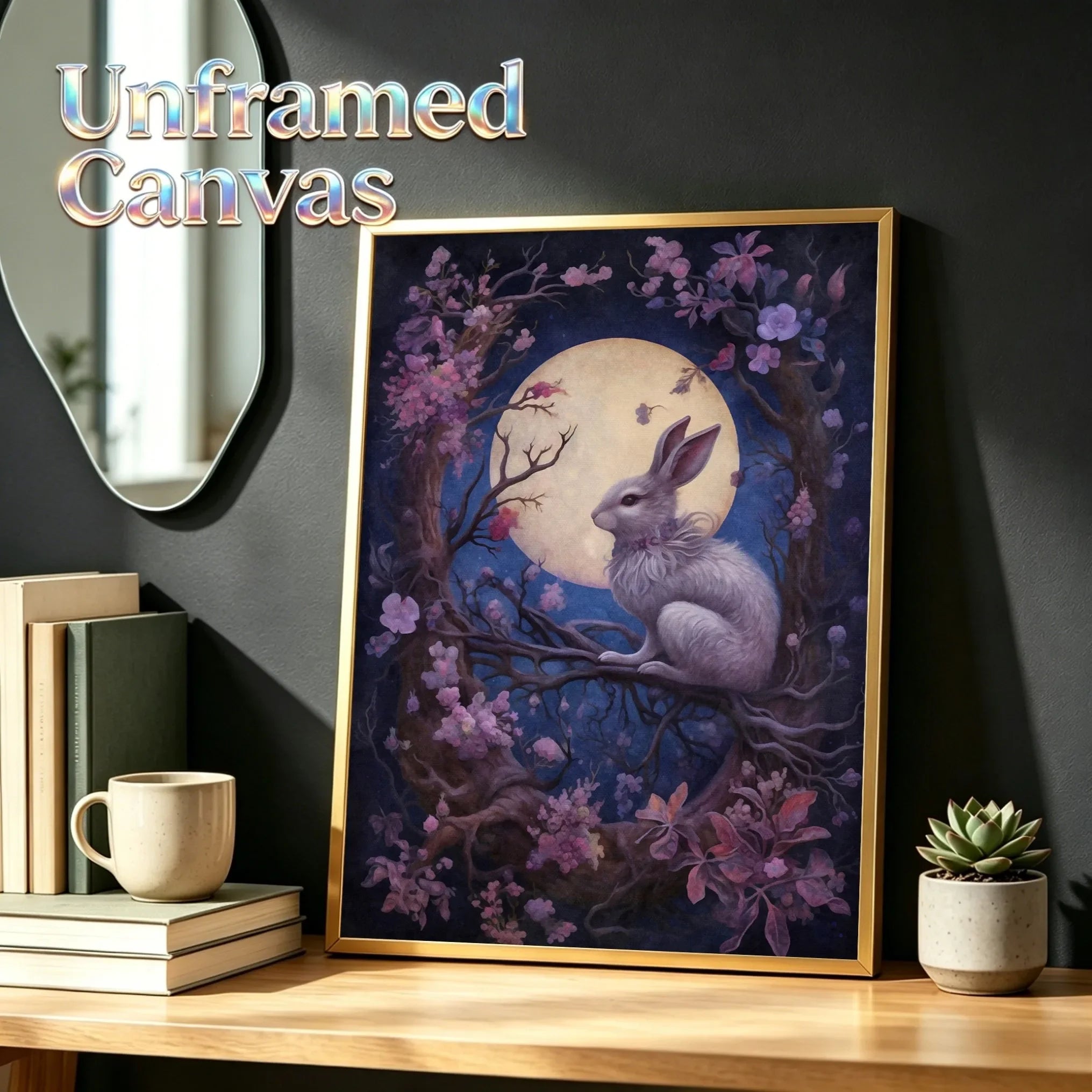 Purple Night Garden Art Unframed Canvas Print Poster Wall Decor for Home Living Room Bedroom & Beautiful Gift Idea