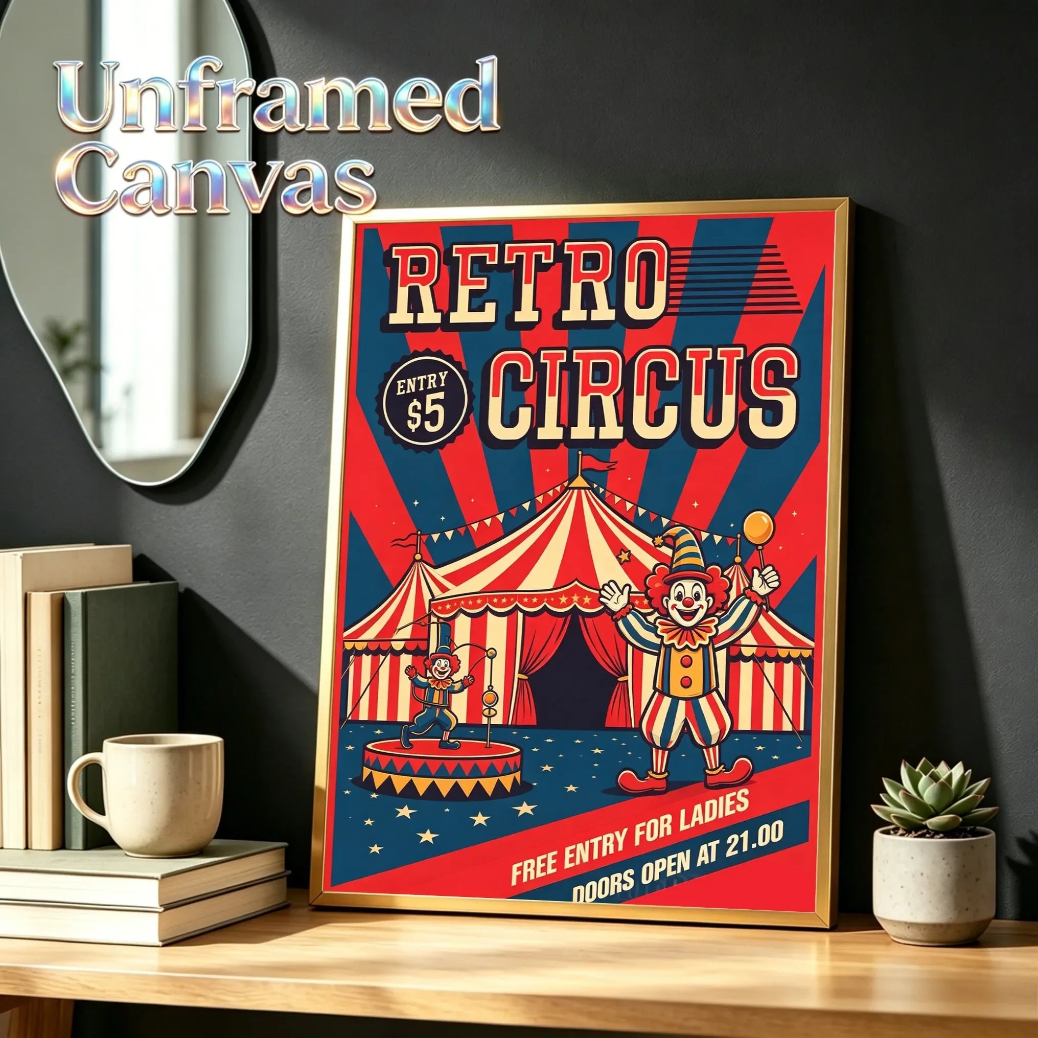 Retro Poster Scenes Unframed Canvas Print Poster Wall Art for Home Living Room Bedroom Decor & Ideal Gift Choice