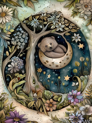 Moon Animals Unframed Canvas Art Poster Chic Wall Decor for Home Living Room Bedroom & Perfect Present