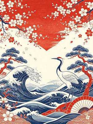 Japanese Retro Unframed Canvas Art Print Wall Poster Stylish Home Decor for Bedroom Living Room & Sweet Gift