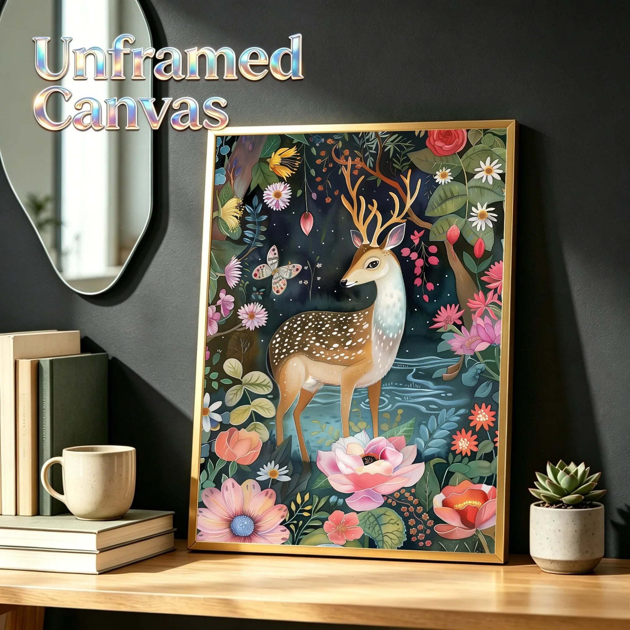 The Chinese Garden Unframed Canvas Print Wall Art Poster Warm Home Decor for Living Room Bedroom & Perfect Gift Idea