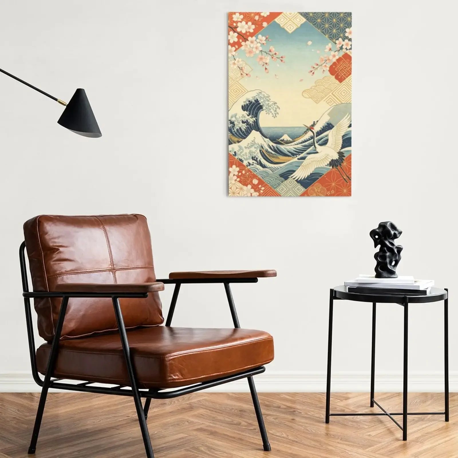 Japanese Retro Unframed Canvas Art Print Wall Poster Stylish Home Decor for Bedroom Living Room & Sweet Gift