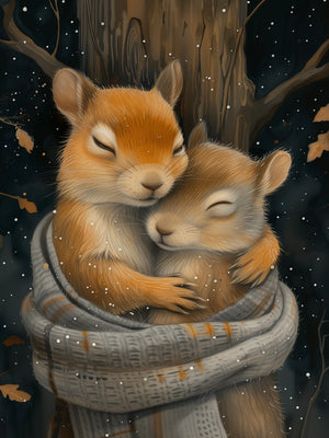 Unframed Canvas Wall Art Decor Cuddling Animals Print Poster For Living Room Bedroom Home Decoration