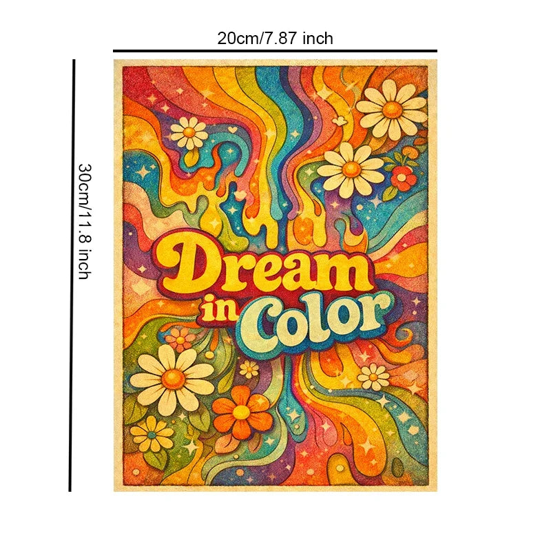 Groovy 70s Hippie Art Unframed Canvas Print Poster Wall Decor for Home Bedroom Living Room & Wonderful Present
