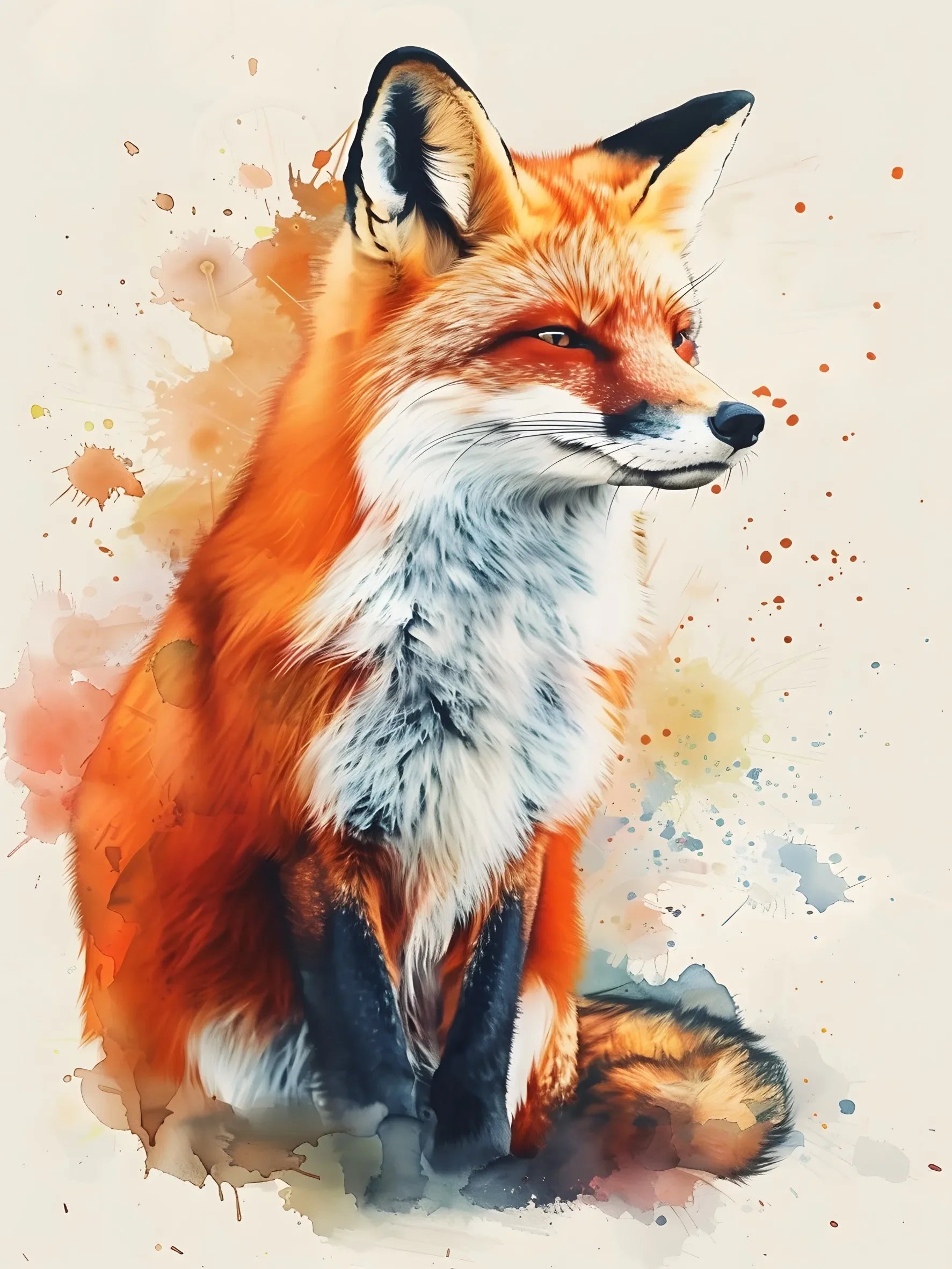 Unframed Canvas Watercolor Animal Wall Art Poster Elegant Home Decoration for Living Room Bedroom & Nice Gift Option