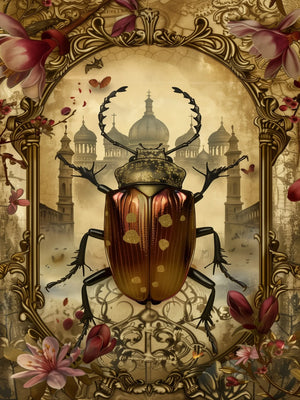 Gothic Beetle Wall Art Unframed Canvas Print Poster Fashion Home Decor for Bedroom Living Room & Special Present