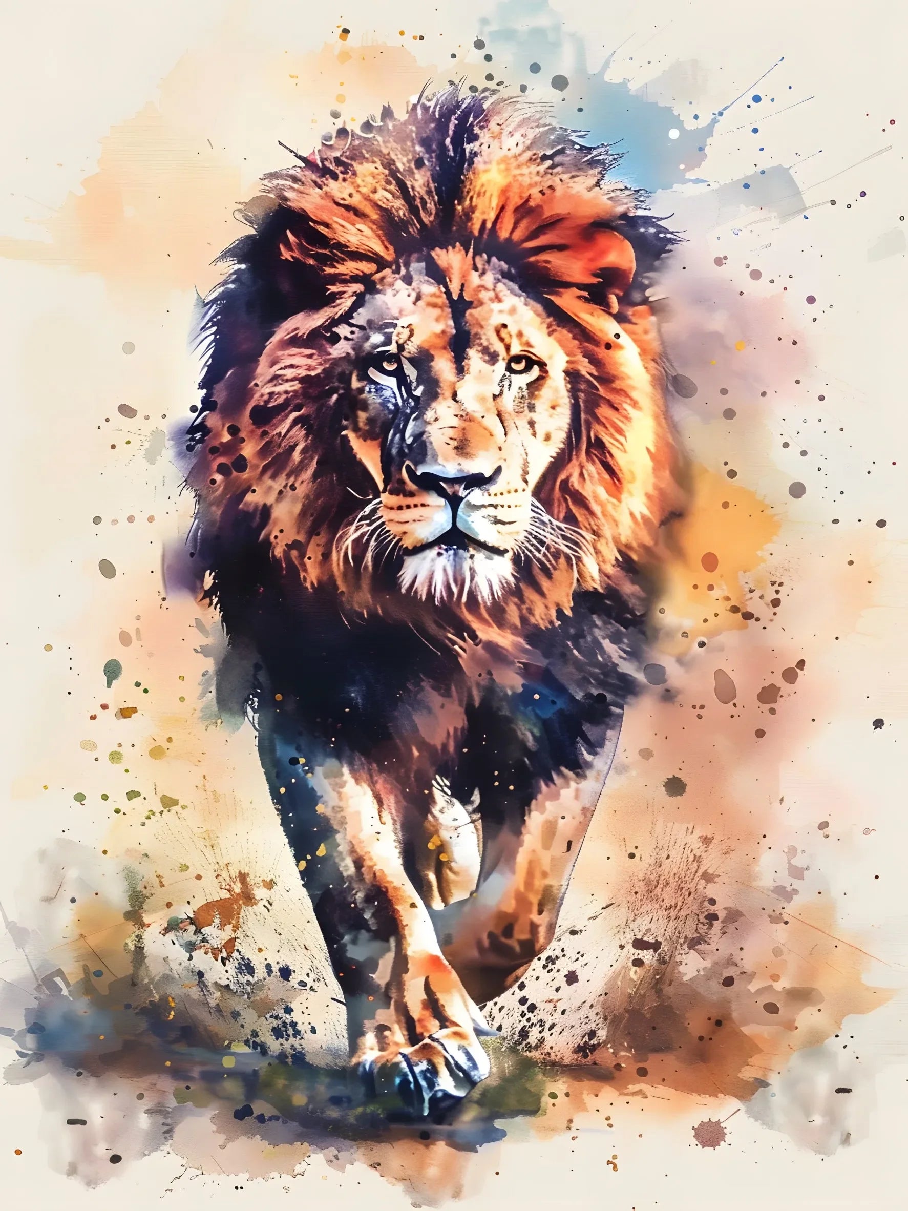 Unframed Canvas Watercolor Animal Wall Art Poster Elegant Home Decoration for Living Room Bedroom & Nice Gift Option