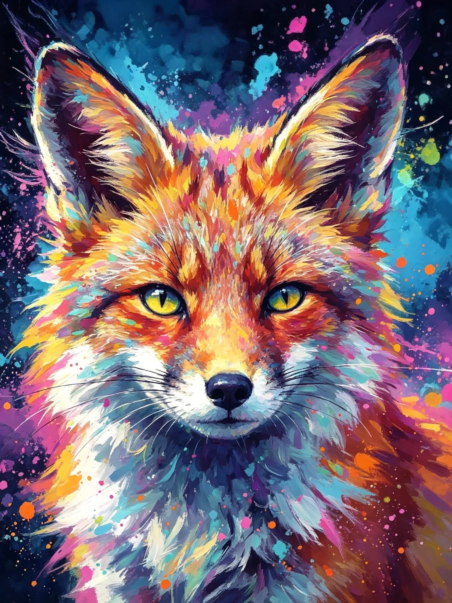 Watercolor Animals Unframed Canvas Art Print Wall Poster Modern Home Decor for Living Room Bedroom & Sweet Gift
