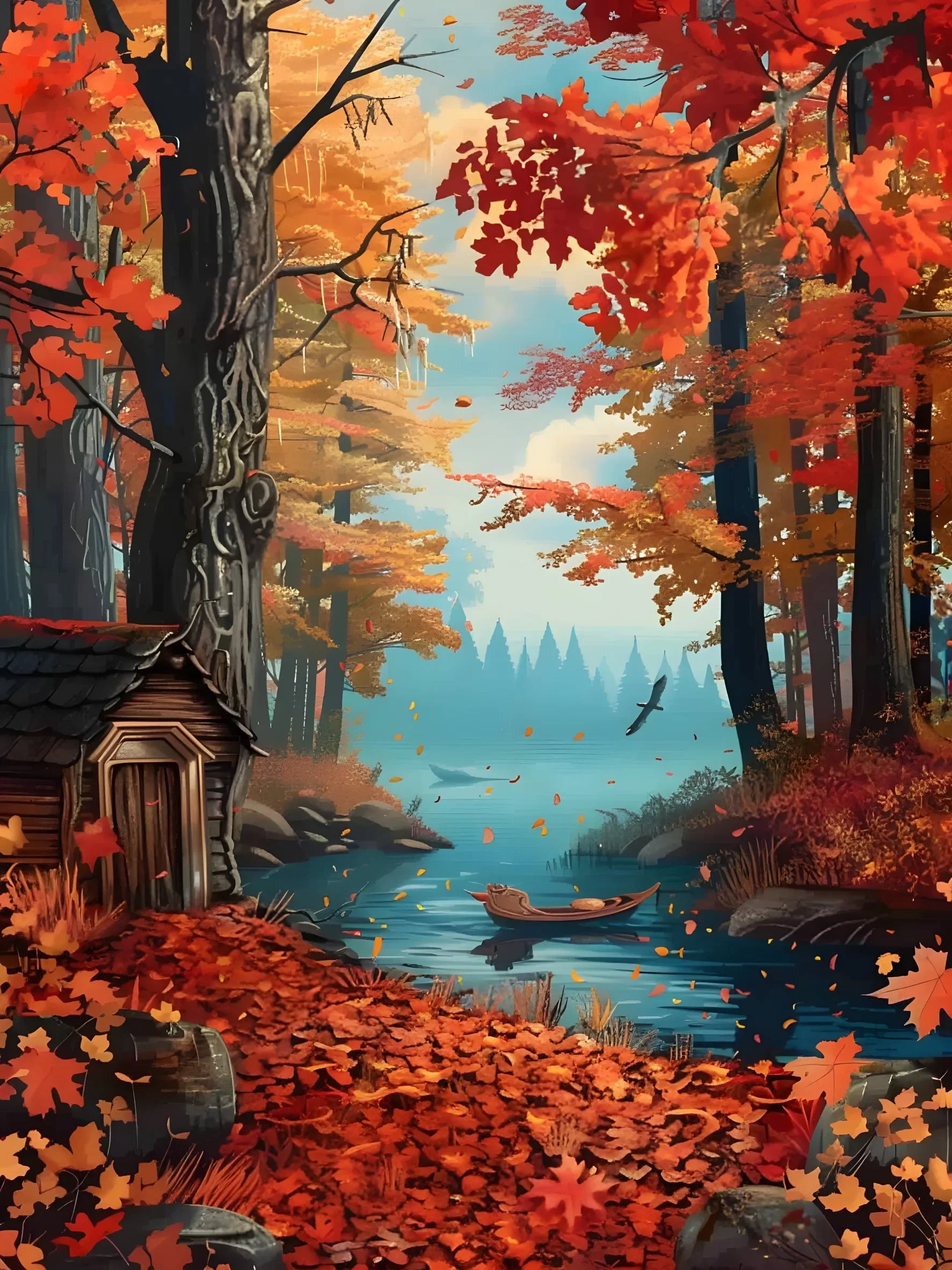 Unframed Canvas Poster Print Fall Autumn Theme Wall Art For Living Room Bedroom Home Decor Gifts