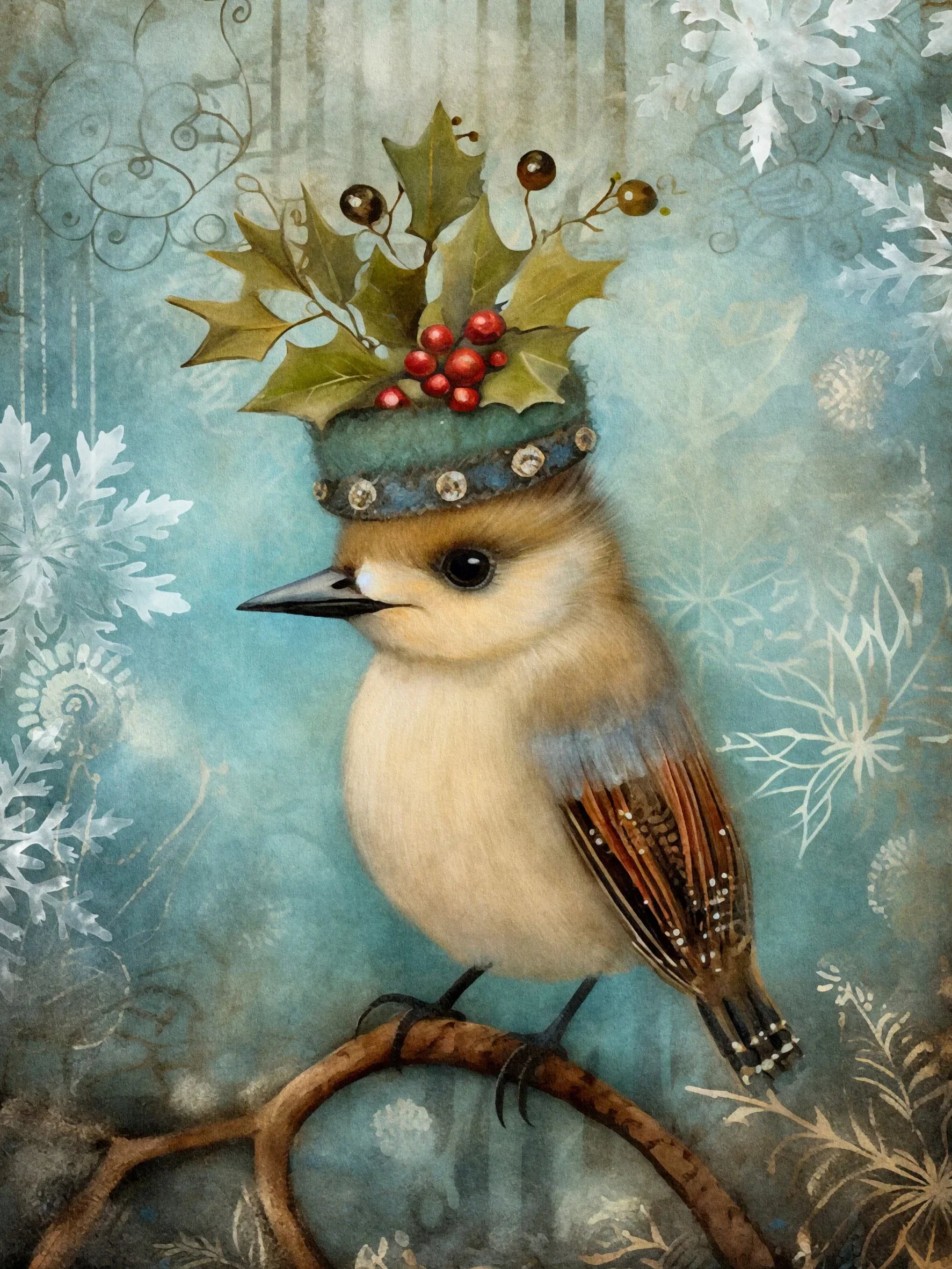 Wall Art Print Poster Unframed Canvas Christmas Animals For Home Bedroom Living Room Decor Gift Idea