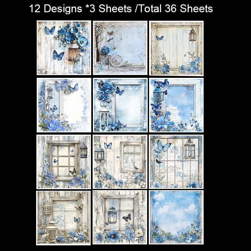 36 Sheets 6x6 Inches Scrapbook Paper Pack: Vintage Art Craft Pattern, Ideal for Junk Journal, Planner, Card Making & DIY Decor