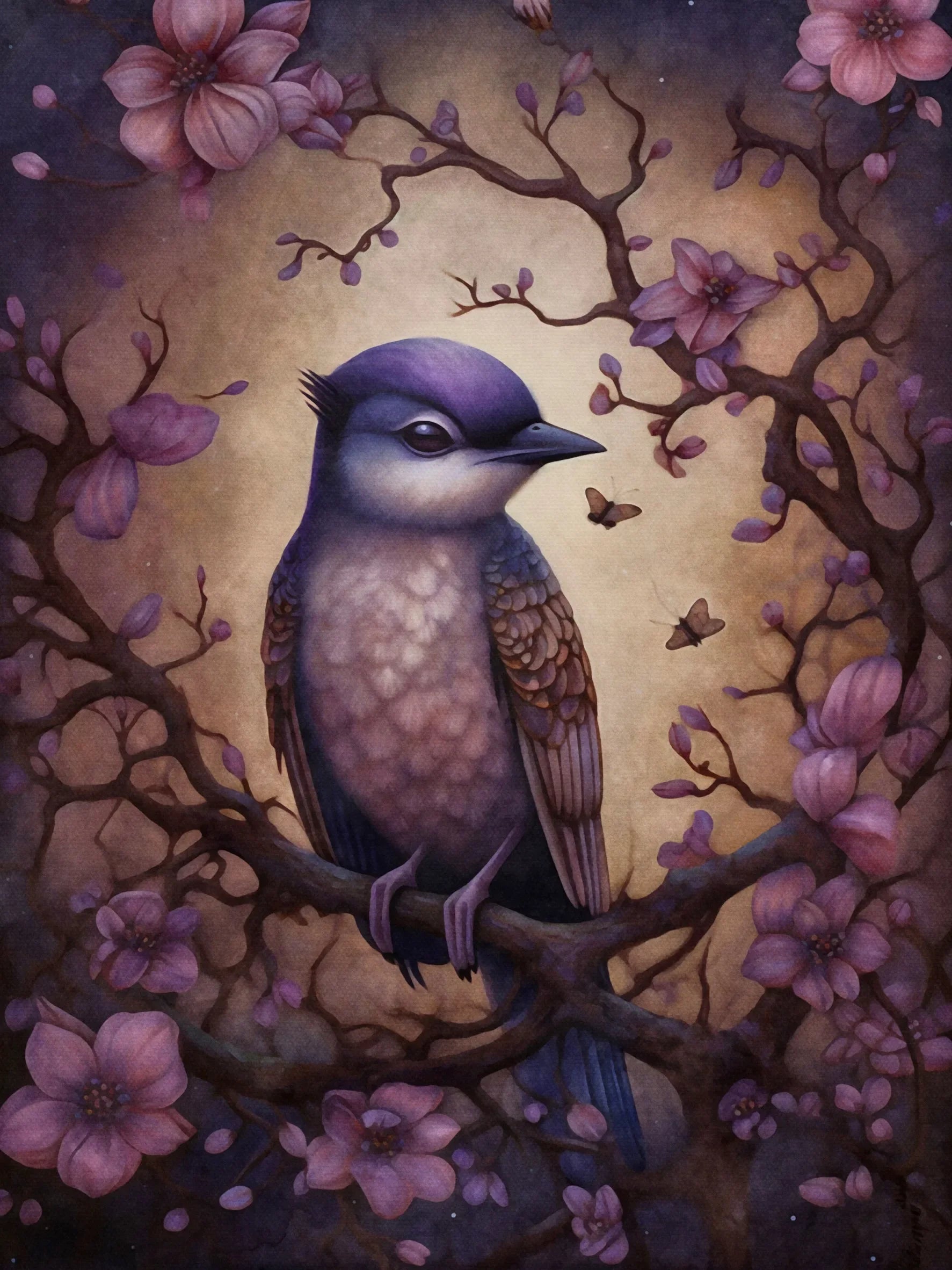 Purple Night Garden Art Unframed Canvas Print Poster Wall Decor for Home Living Room Bedroom & Beautiful Gift Idea