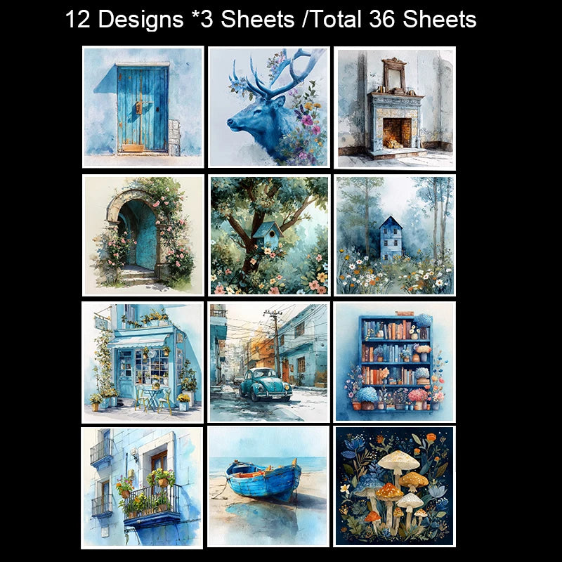 6"x6" Scrapbooking Paper (36 Sheets): Vintage Art Prints for Origami, Card Making, Journal & DIY Craft Needs