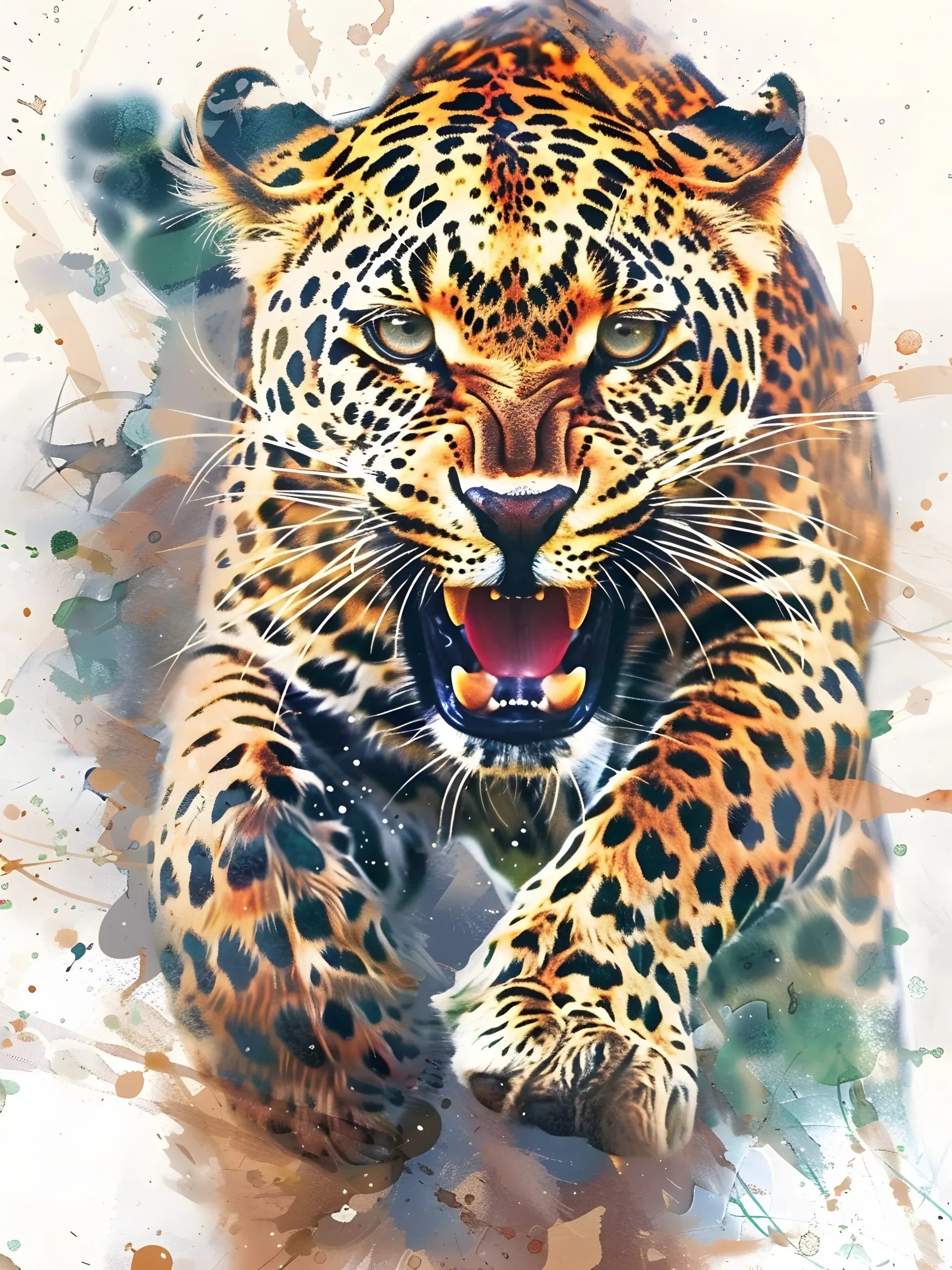 Unframed Canvas Watercolor Animal Wall Art Poster Elegant Home Decoration for Living Room Bedroom & Nice Gift Option