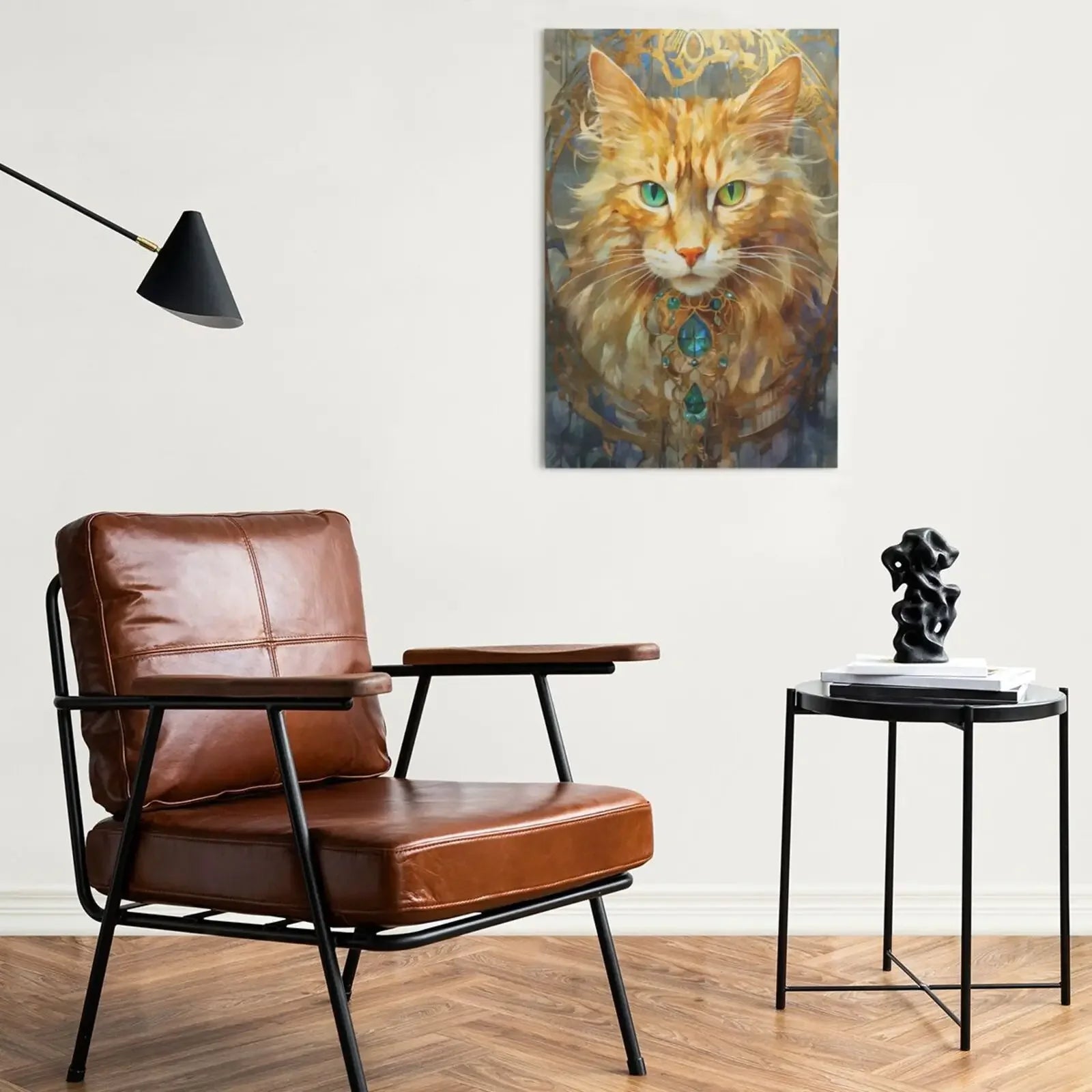 Bedroom Living Room Home Decor Unframed Canvas Cats and Crystals Wall Art Poster Print Special Gift