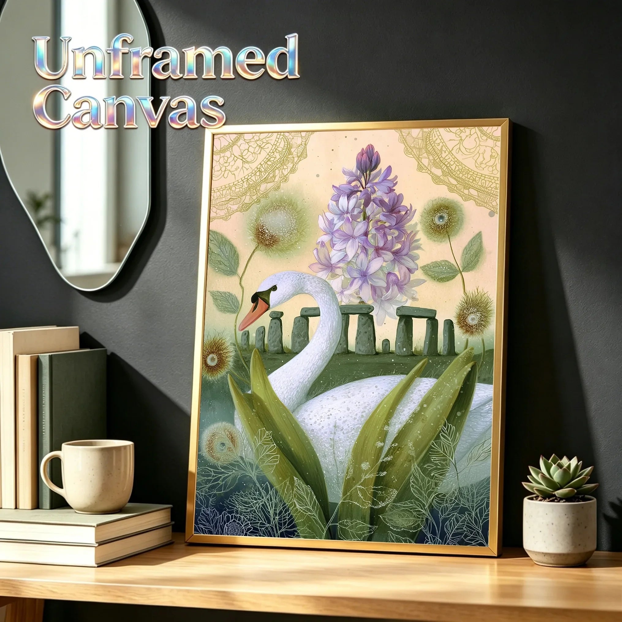 Spring at Stonehenge Unframed Canvas Print Art Poster Wall Decor for Home Living Room Bedroom & Sweet Present