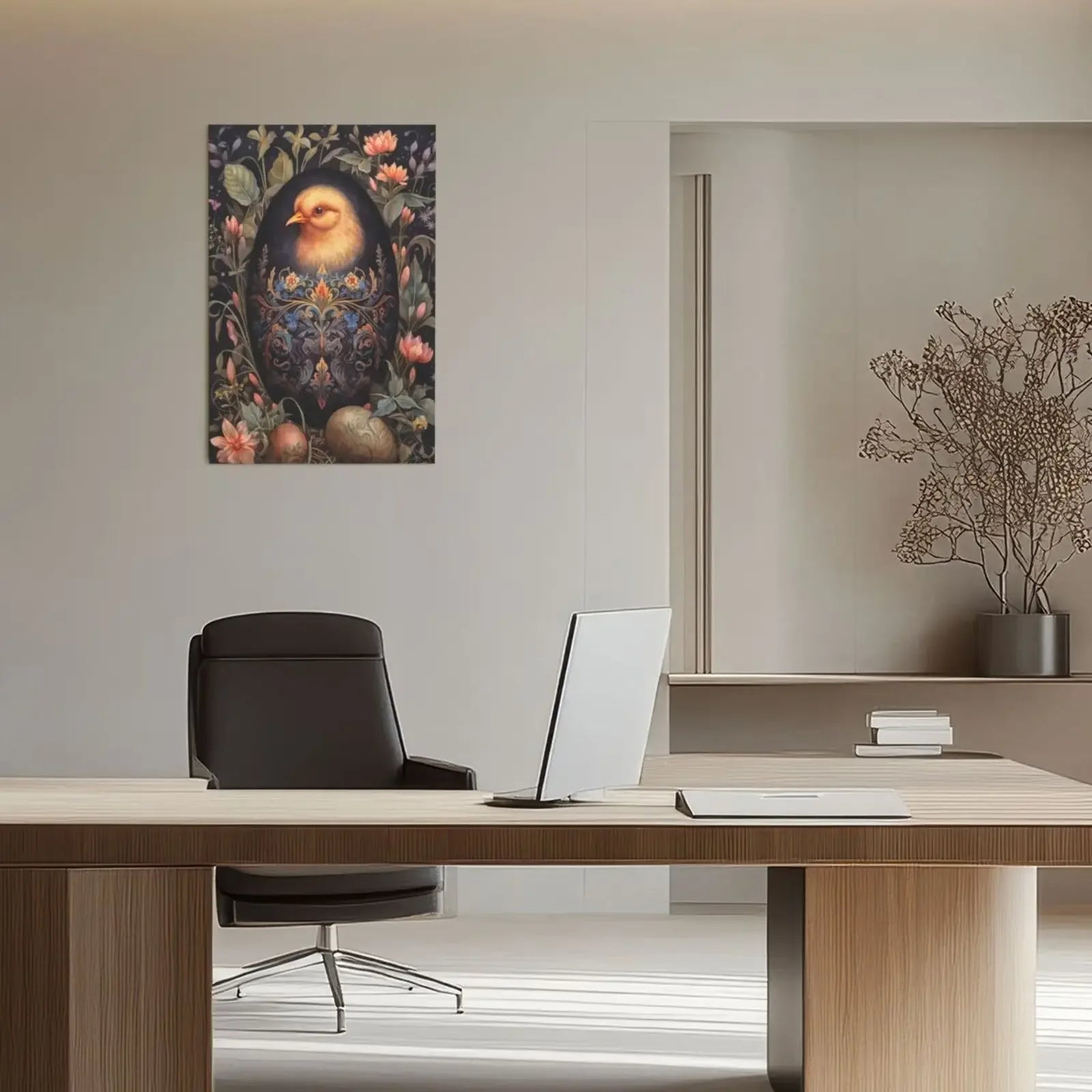 Home Decoration Wall Art Unframed Canvas Animals in Easter Eggs Print Poster For Living Room Bedroom Gift