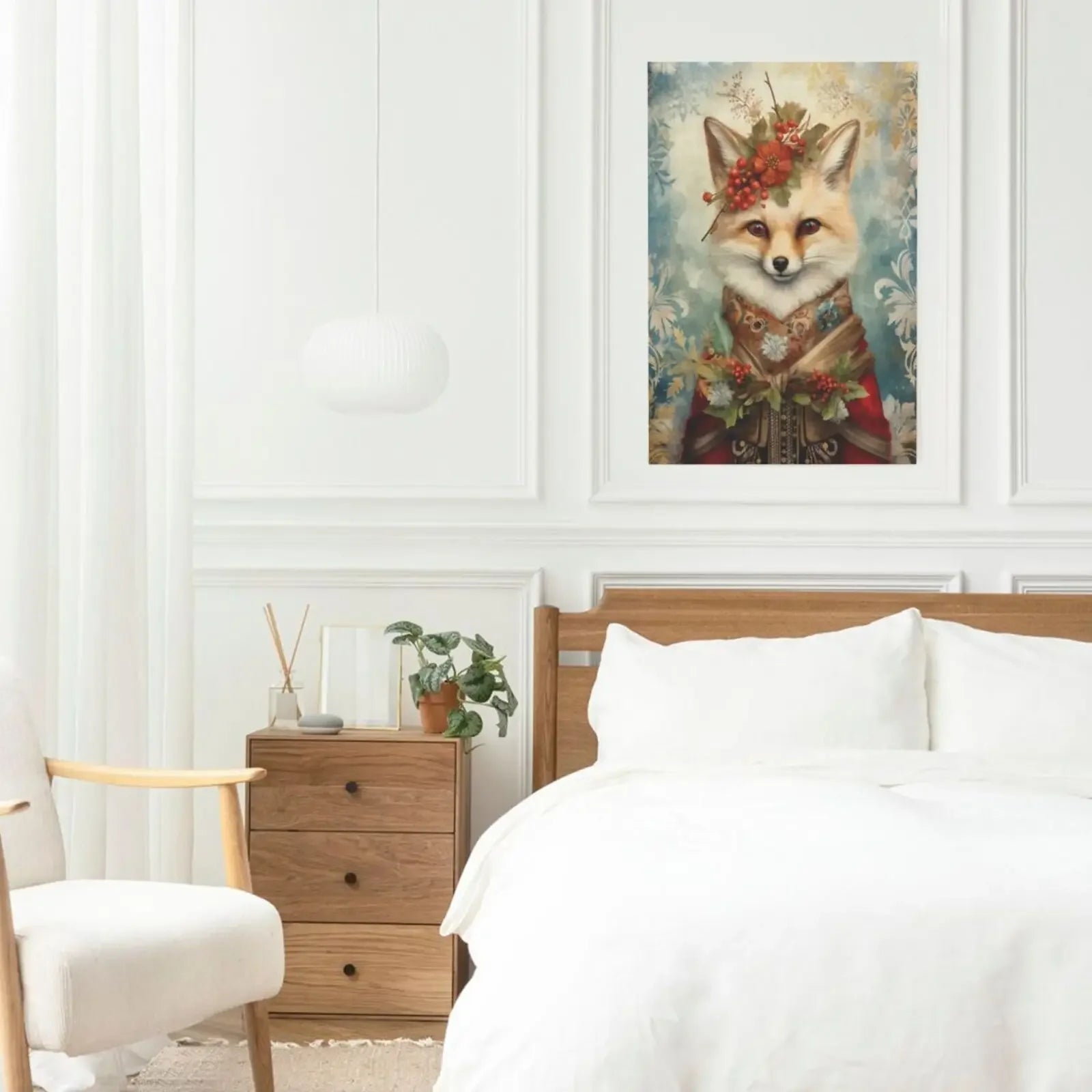 Wall Art Print Poster Unframed Canvas Christmas Animals For Home Bedroom Living Room Decor Gift Idea