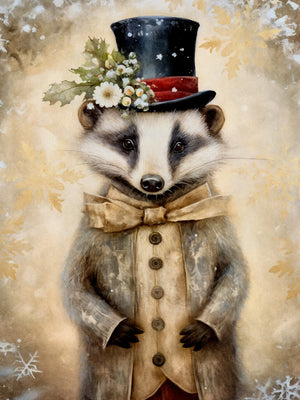 Wall Art Print Poster Unframed Canvas Christmas Animals For Home Bedroom Living Room Decor Gift Idea