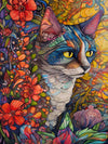 Floral Cats Unframed Canvas Print Poster Wall Art For Living Room Bedroom Home Decor And Gifts