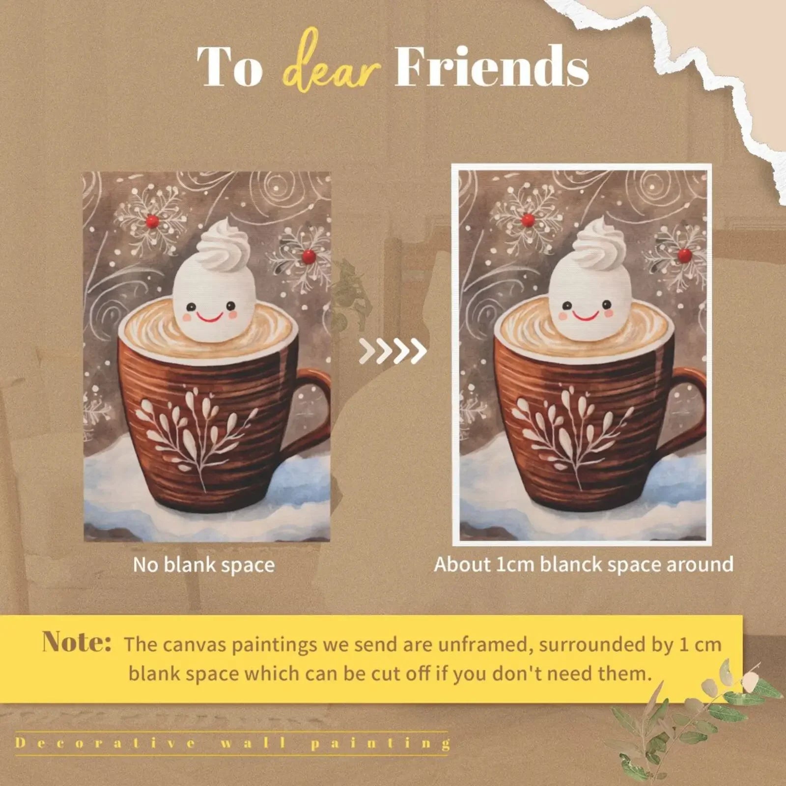 Funny Christmas Chic Art Unframed Canvas Print Poster Wall Picture for Living Room Bedroom Home Decor & Lovely Present