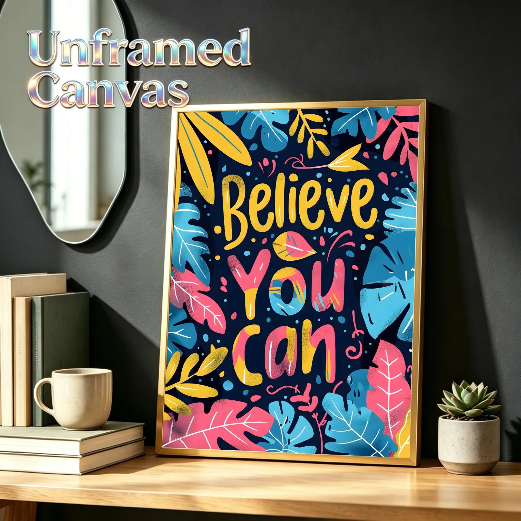 Motivational Short Quotes Unframed Canvas Wall Art Poster Home Decor for Living Room Bedroom & Fine Gift Option