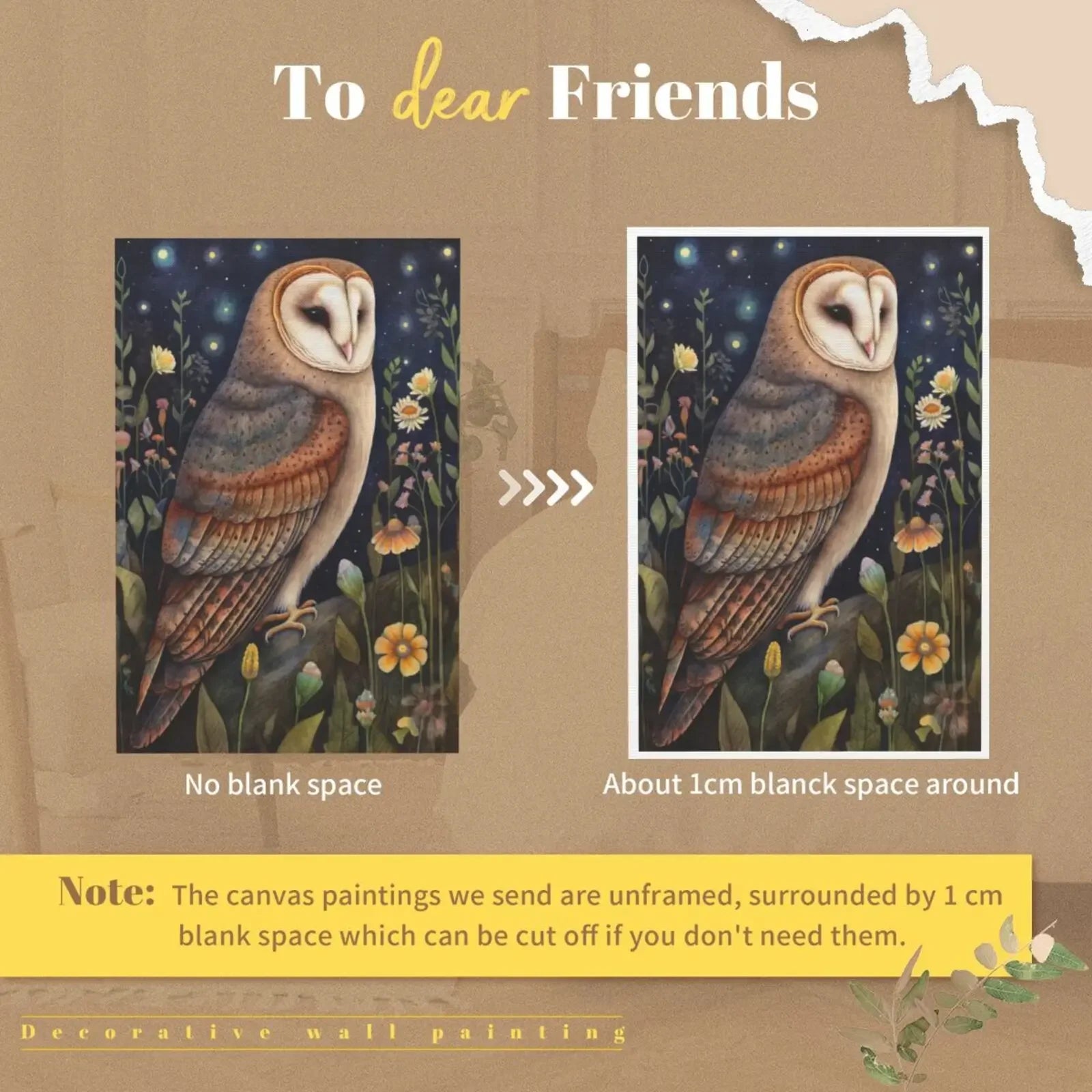 Midnight Animals Art Canvas Print Unframed Wall Poster Home Decoration for Bedroom Living Room & Great Gift Idea