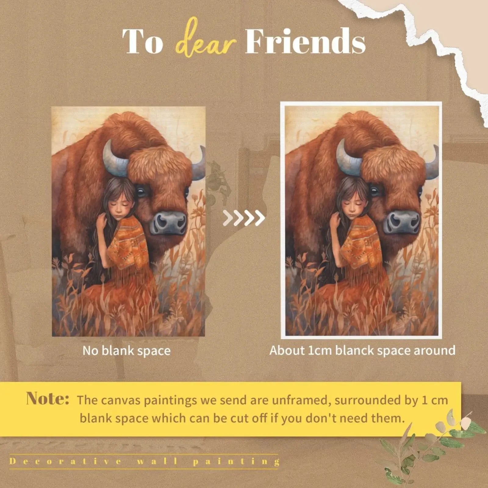 Unframed Canvas Poster Wall Decor Animal Lovers - Art Print For Living Room Bedroom Home Gifts