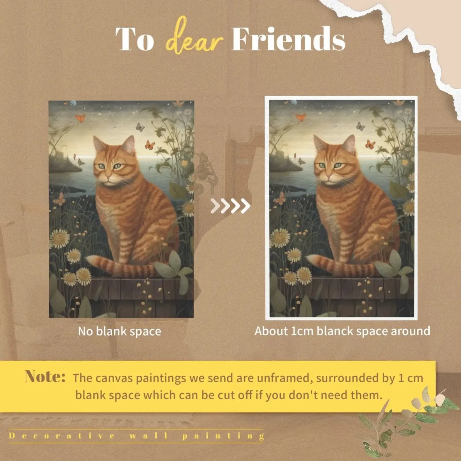 Unframed Canvas Cats Art Wall Poster Print For Living Room Bedroom Home Decoration Gifts