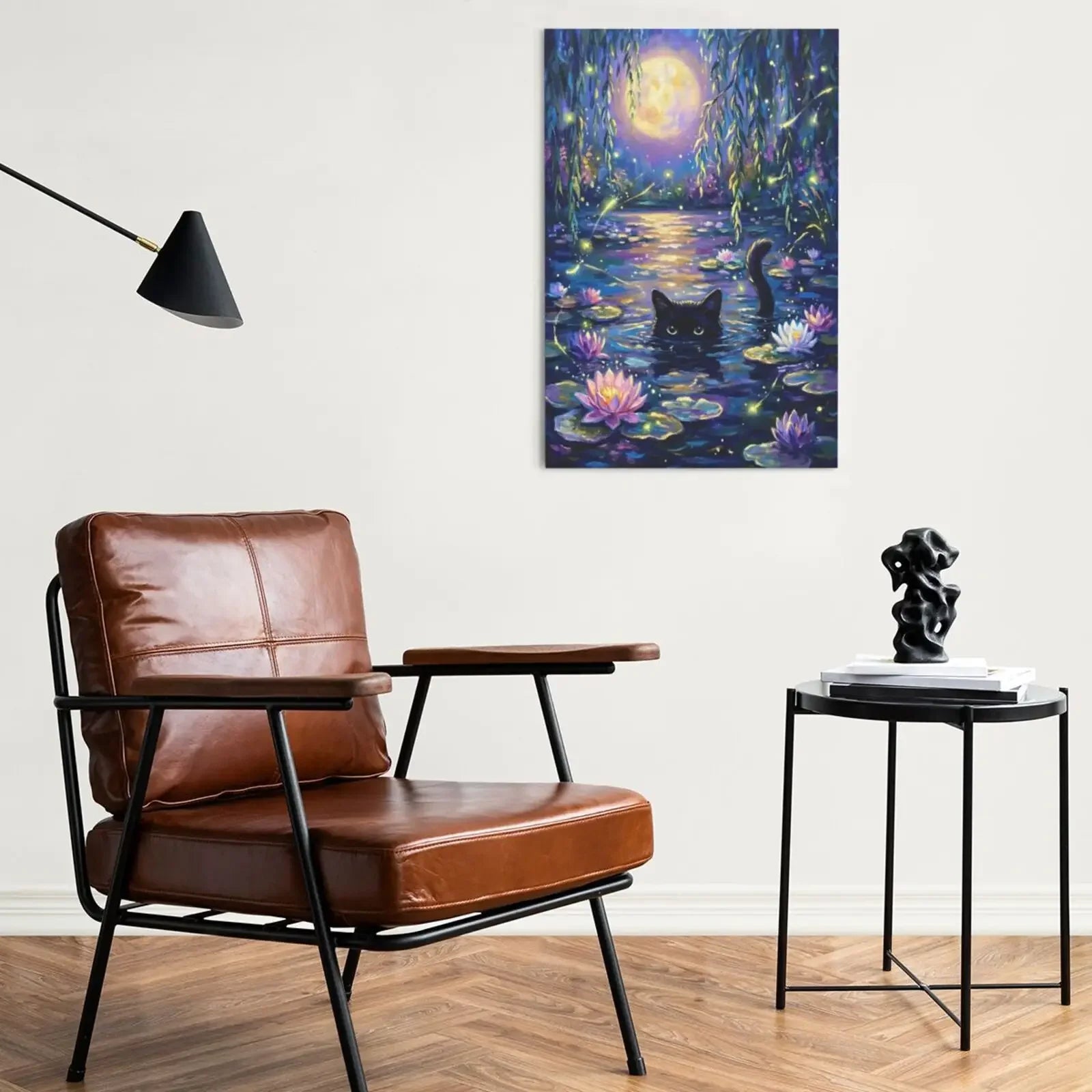 Serenity Feline Unframed Canvas Print Poster Art Wall Decoration for Living Room Bedroom & Special Present