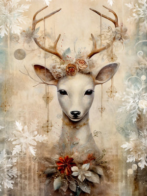 Wall Art Print Poster Unframed Canvas Christmas Animals For Home Bedroom Living Room Decor Gift Idea