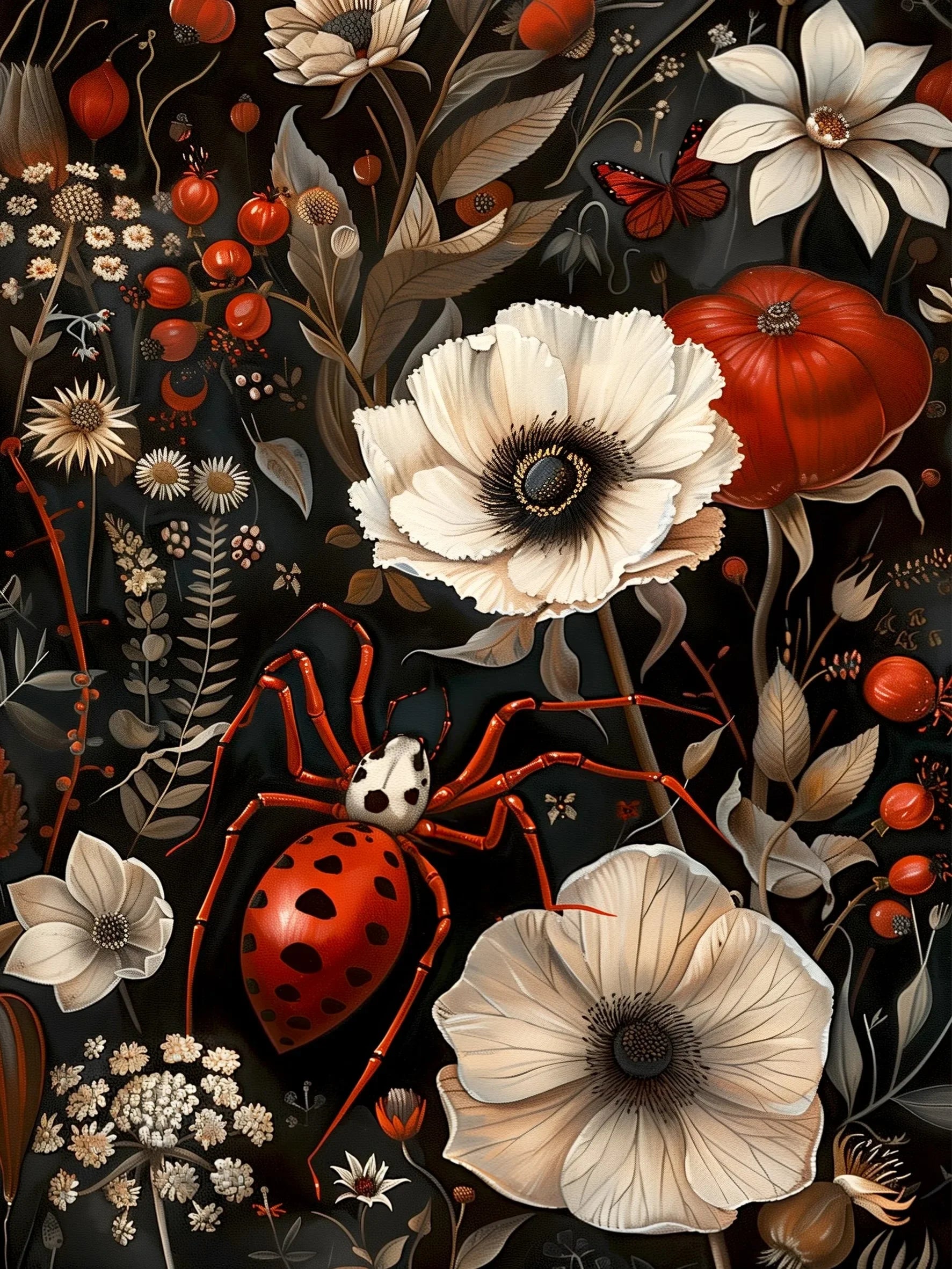Unframed Wall Decor Art Canvas Print Botanical Bugs Poster For Living Room Bedroom Home Decoration