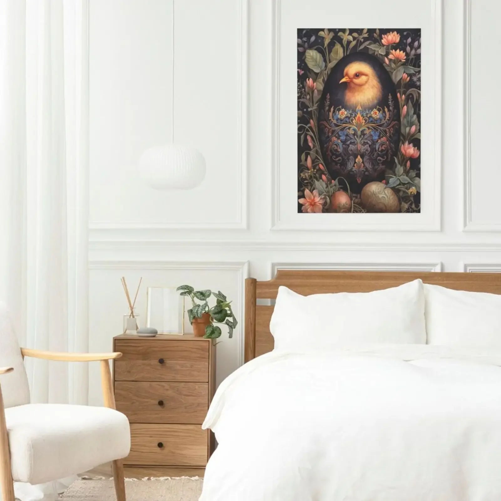 Home Decoration Wall Art Unframed Canvas Animals in Easter Eggs Print Poster For Living Room Bedroom Gift